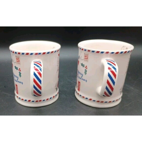 Sur La Table Santa Claus Post Card Mugs Child Hot Chocolate Espresso 8 Oz - Picture 4 of 8